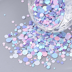 Ornament Accessories, PVC Plastic Paillette/Sequins Beads, No Hole/Undrilled Beads, Flat Round, Mixed Color, 1~4x0.4mm(X-PVC-T005-063B)