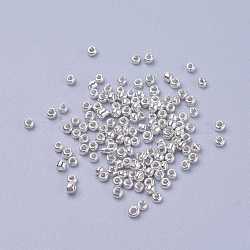 Electroplate Glass Seed Beads, Round Hole Rocailles, Silver, 2x2mm, Hole: 0.5mm(SEED-Q003-2)