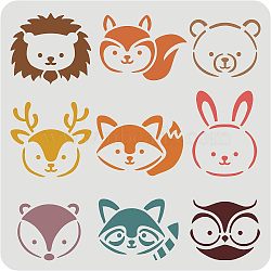 Large Plastic Reusable Drawing Painting Stencils Templates, for Painting on Scrapbook Fabric Tiles Floor Furniture Wood, Square, Animal Pattern, 300x300mm(DIY-WH0172-580)