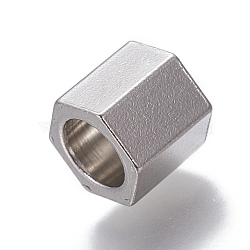 Tarnish Resistant 201 Stainless Steel Beads, Hexagonal Prism, Stainless Steel Color, 8x8x8mm, Hole: 5.5mm(STAS-P239-33P)