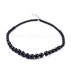 Natural Obsidian Graduated Beads Strands, Round, 6~12mm, Hole: 1.2mm, 63pcs/strand, 18.2 inch(46.3cm)(X-G-I201-I01)