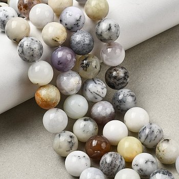 Natural Pink Opal Beads Strands, Round, 10mm, Hole: 0.8mm, about 38pcs/strand, 15.55''(39.5cm)
