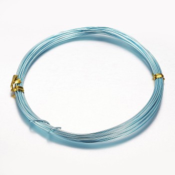 Round Aluminum Craft Wire, for Beading Jewelry Craft Making, Aqua, 20 Gauge, 0.8mm, 10m/roll(32.8 Feet/roll)