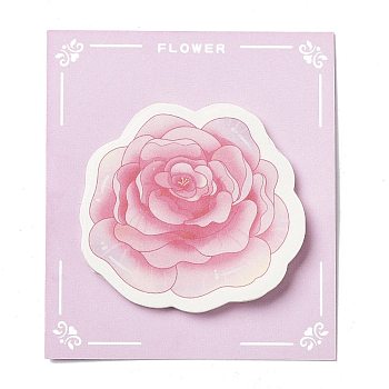 30 Sheets Rose Shape Memo Pad Sticky Notes, Sticker Tabs, for Office School Reading, Pink, 53x57x0.1mm