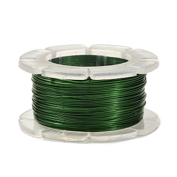 Round Copper Craft Wire, for Jewelry Making, Long-Lasting Plated, Dark Green, 26 Gauge, 0.4mm, about 65.61 Feet(20m)/roll