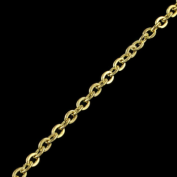 Iron Cable Chains, Unwelded, with Spool, Flat Oval, Light Gold, 3.6x2.8x0.6mm, about 328.08 Feet(100m)/roll