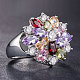 Cubic Zirconia Flower Finger Ring(PW-WG24646-05)-1