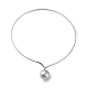 304 Stainless Steel Round Ball Pendant Choker Necklaces(NJEW-D058-01P)-1