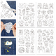 4 Sheets 11.6x8.2 Inch Stick and Stitch Embroidery Patterns(DIY-WH0455-124)-1