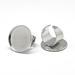 Iron Pad Ring Settings, Cadmium Free & Nickel Free & Lead Free, Platinum, Tray: 20mm, 18mm(X-MAK-Q011-41P-20mm-NR)