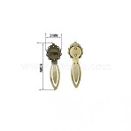 Zinc Alloy Bookmark Cabochon Settings, Antique Bronze, 28x83mm, inner diameter: 20mm(FIND-WH0170-30C-AB)