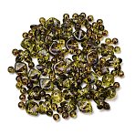 Two Tone Transparent Acrylic Beads, Mixed Shapes, Faceted, Olive Drab, 8~25x8~25x4~45mm, Hole: 1.2~1.6mm(OACR-Z041-16)