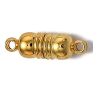 Brass Magnetic Clasps with Loops, Oval, Golden, 18x6mm, Hole: 1.6mm(KK-O134-15G)