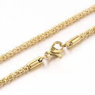 304 Stainless Steel Popcorn Chain Necklaces, with Lobster Claw Clasps, Golden, 15.7 inch(39.9cm)x2.5mm(NJEW-J032-22G)