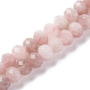 Natural Rose Quartz Beads Strands, Faceted, Rondelle, 8x6mm, Hole: 1mm, about 63~64pcs/strand, 14.96''~15.35''(38~39cm)(G-K380-A11-01)