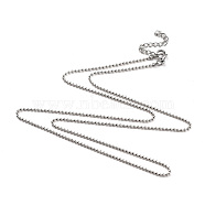 304 Stainless Steel Ball Chain Necklaces, with Lobster Claw Clasps, Stainless Steel Color, 23.03 inch(58.5cm)(X-NJEW-JN02912-04)