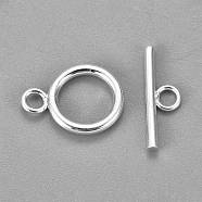304 Stainless Steel Toggle Clasps, Silver, Ring: 18.5x13.5x2mm, Hole: 3mm, Bar: 20x7x2mm, Hole: 3mm(STAS-H380-04S)