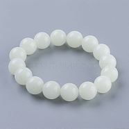Synthetic Luminous Stone Beaded Stretch Bracelet, Glow in the Dark, Round, Spring Green, 2 inch(50mm), 8mm(BJEW-P203-8mm-01B)