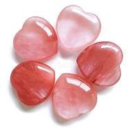 Synthetic Watermelon Stone Glass Display Decorations, Home Decoration Supplies, Heart, 25x25x10mm(PW-WG37563-07)