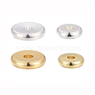 48Pcs 2 Size 2 colors Brass Spacer Beads Set, Flat Round, Mixed Color, 6mm/8mm, 1.5mm thick, hole: 2mm(KK-LS0001-03)