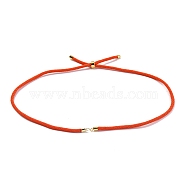 Nylon Cords Necklace Making, with Golden Brass Findings, Long-Lasting Plated, Orange, 22~22.8 inch(56~58cm), Hole: 1.7mm(AJEW-P116-03G-17)