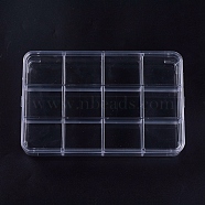 (Defective Closeout Sale), 12 Compartments Rectangle Plastic Bead Storage Containers, Clear, 23.5x15x3.5cm(CON-XCP0004-07)