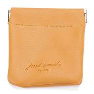 PU Imitation Leather Women's Bags, Square, Orange, 8x8cm(ABAG-P005-A03)