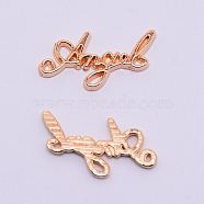 Alloy Cabochons, Word Angel, Golden, 11x21x1.5mm(PALLOY-WH0072-57G)