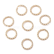 304 Stainless Steel Jump Rings, Open Jump Rings, Twisted, Real 24k Gold Plated, 18 Gauge, 6x1mm, Inner Diameter: 4mm(STAS-F191-12G-A)