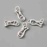 925 Sterling Silver S-Hook Clasps, with Jump Rings, Silver, 20mm, Hole: 3.5mm(FIND-WH0114-71B)