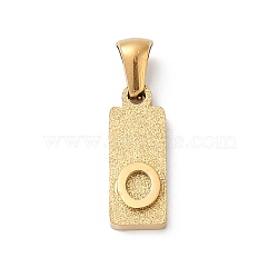 304 Stainless Steel Pendants, Golden, Rectangle with Letter Charm, Letter O, 17.5x6.5x3mm, Hole: 3x6mm(STAS-Z120-03O-G)