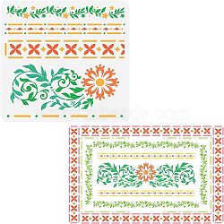 PET Hollow Out Drawing Painting Stencils, for DIY Scrapbook, Photo Album, Floral Pattern, 30x30cm(DIY-WH0383-0093)