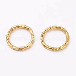 Iron Textured Jump Rings, Soldered Jump Rings, Closed Jump Rings, for Jewelry Making, Golden, 18 Gauge, 15x1mm, Inner Diameter: 12mm(X-IFIN-D086-04-G)