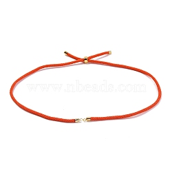 Nylon Cords Necklace Making, with Golden Brass Findings, Long-Lasting Plated, Orange, 22~22.8 inch(56~58cm), Hole: 1.7mm(AJEW-P116-03G-17)