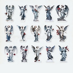 Sculpture Women Waterproof PET Stickers Set, Decorative Stickers, for Water Bottles, Laptop, Luggage, Cup, Computer, Mobile Phone, Skateboard, Guitar Stickers, Light Grey, 92~94x65~77x0.1mm, 15 styles, 1pc/style, 15pcs/set(DIY-G120-04D)