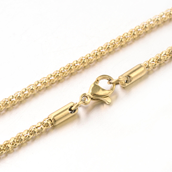 304 Stainless Steel Popcorn Chain Necklaces, with Lobster Claw Clasps, Golden, 15.7 inch(39.9cm)x2.5mm