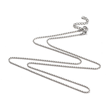 304 Stainless Steel Ball Chain Necklaces, with Lobster Claw Clasps, Stainless Steel Color, 23.03 inch(58.5cm)