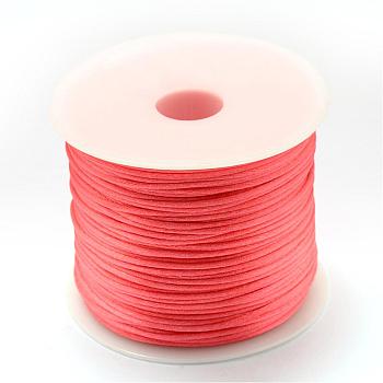 Nylon Thread, Rattail Satin Cord, Tomato, 1.5mm, about 100yards/roll(300 feet/roll)