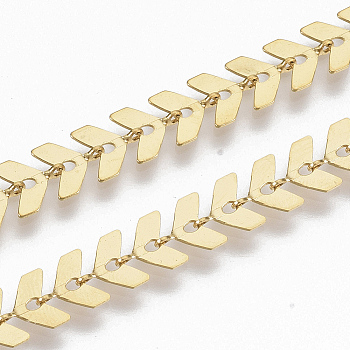 Vacuum Plating 304 Stainless Steel Cobs Chains, Soldered, Golden, 6.5x6x0.3mm, about 39.37 inch(1m)/strand