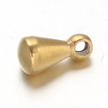 Ion Plating(IP) 304 Stainless Steel Charms, Chain Extender Drop, Teardrop, Golden, 9x5mm, Hole: 1mm