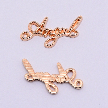 Alloy Cabochons, Word Angel, Golden, 11x21x1.5mm