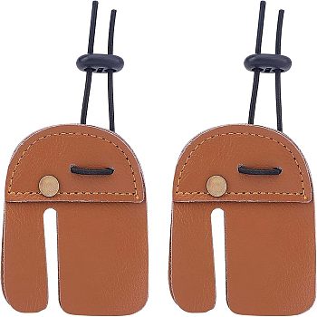 Leather Archery Finger Tab, Fingers Protective Gear, for Shooting Bow Arrow, Peru, 8.5x6.5cm