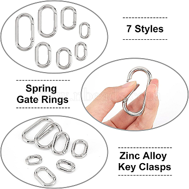 BENECREAT 14Pcs 7 Styles Zinc Alloy Key Clasps(FIND-BC0002-92A)-4