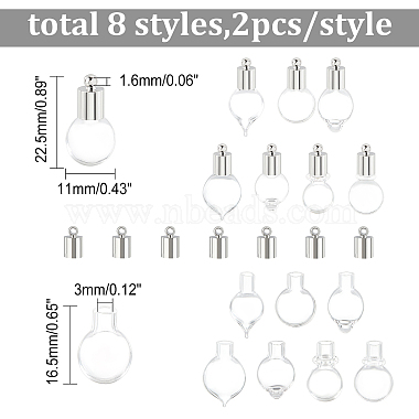 16 Sets 8 Style Transparent Glass Bottle Pendants(GLAA-AR0001-25)-2