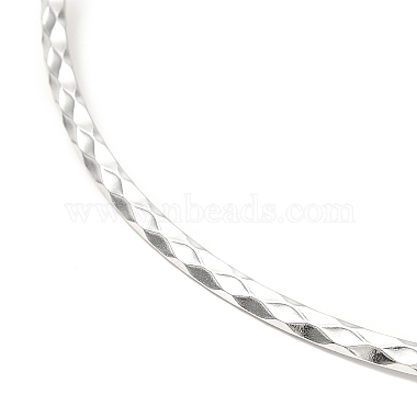 Non-Tarnish 304 Stainless Steel Rhombus Textured Wire Necklace Making(MAK-L015-02P)-3