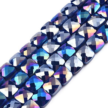 Medium Blue Square Glass Beads