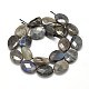 Flat Oval Natural Labradorite Bead Strands(G-L357E-12)-2