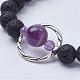 Natural Lava Rock Beads Stretch Bracelets(BJEW-JB02838)-3