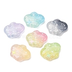 Printed Transparent Acrylic Beads, Cloud with Star, Gradient Color, Mixed Color, 19x23.5x7.5mm, Hole: 2mm(AC-CBAC4EE-07)