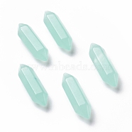 Glass Beads, No Hole, Bullet, Pale Turquoise, 22~23x6x6mm(GLAA-K058-04C)